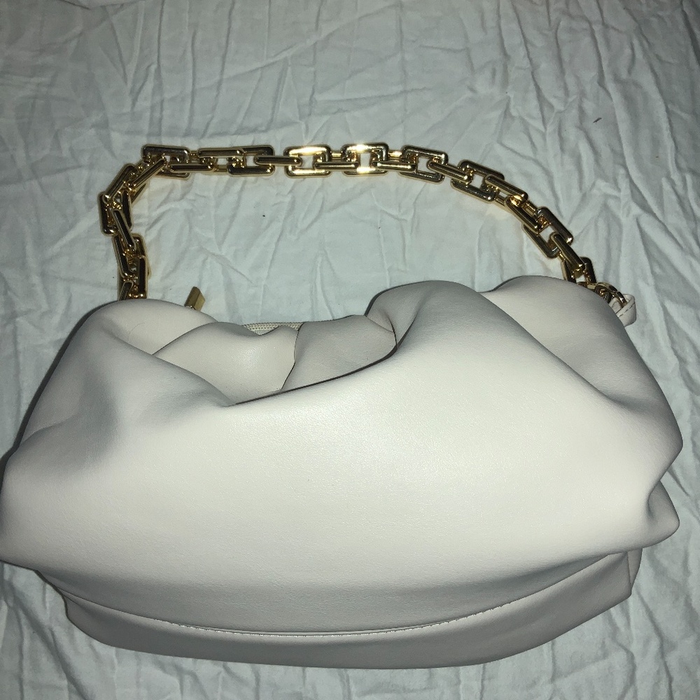 Beautiful bottega inspired cream color bag